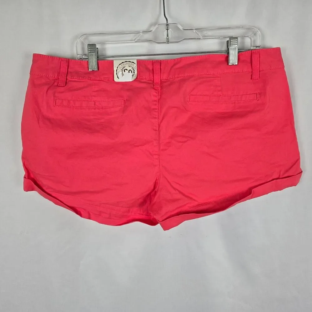 So Jean Shorts Juniors 17 Dark Pink Chino Style Cuffed NWT